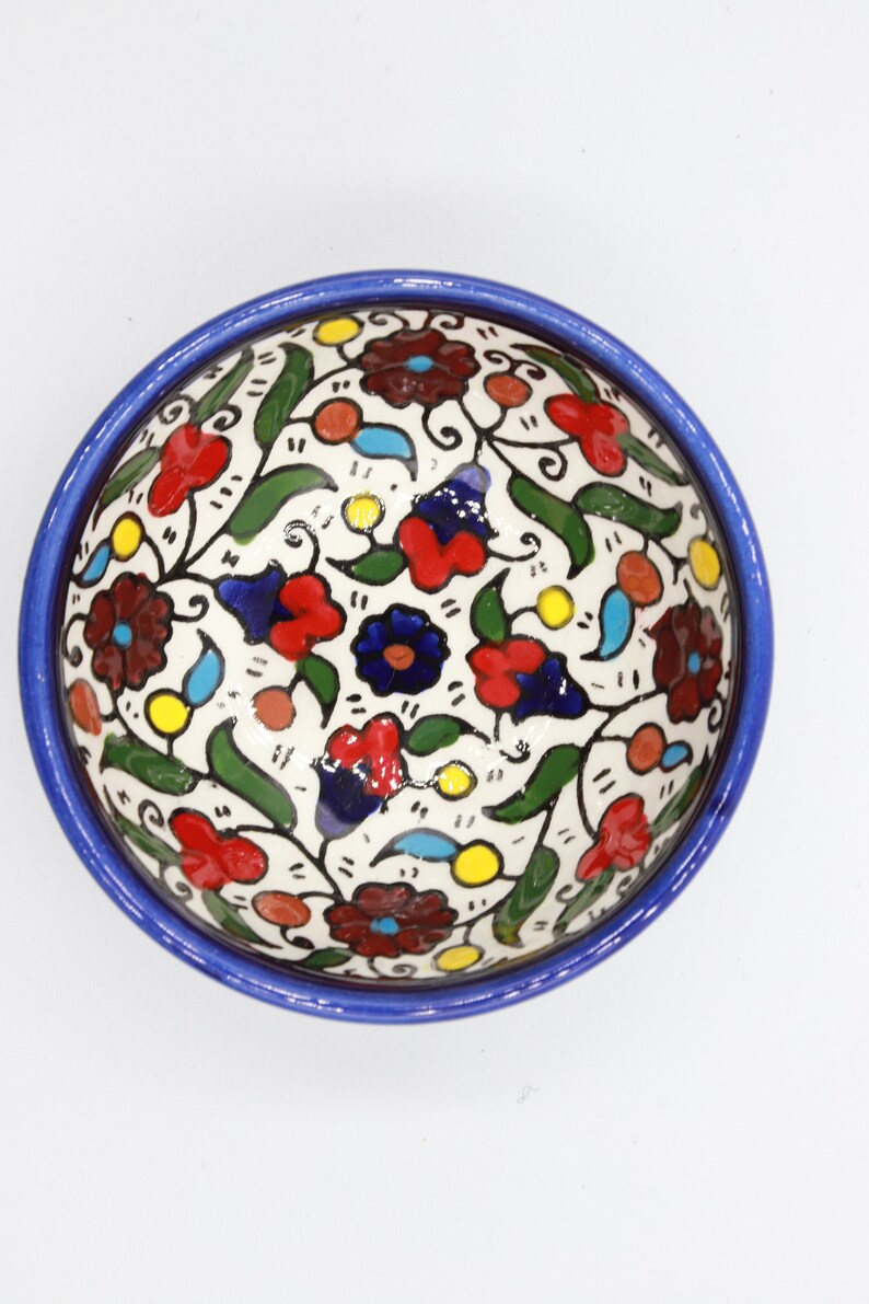 Hand Made Hand Painted Ceramic Bowl Round Bowls Flowers - Etsy