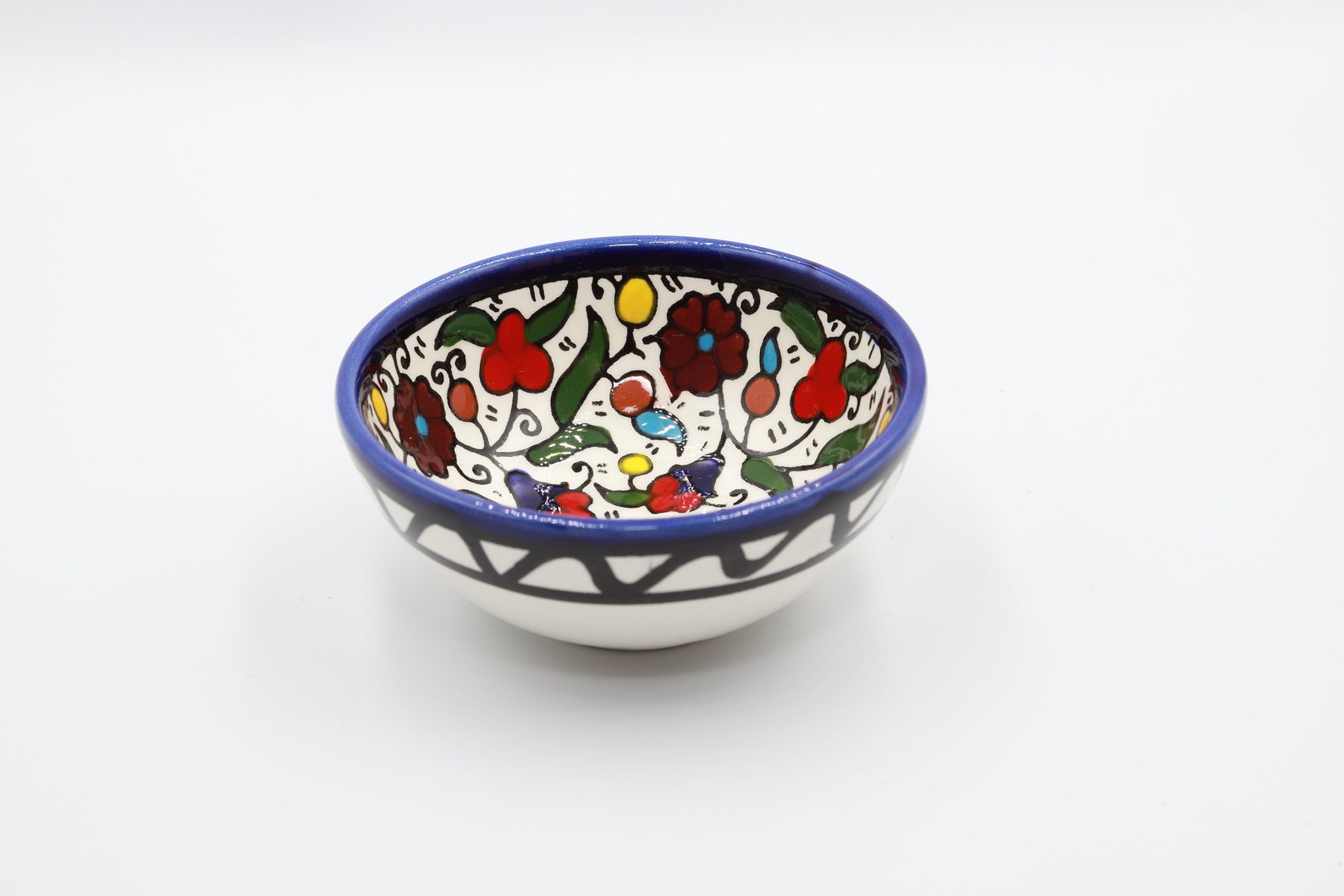 Hand Made Hand Painted Ceramic Bowl Round Bowls Flowers - Etsy