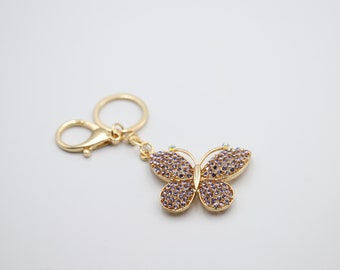 Butterfly, Butterfly keychain, keychain, Gift, Friend Gift, custom keychain, Butterfly gift, butterfly charm, glitter keychain, Rhinestones