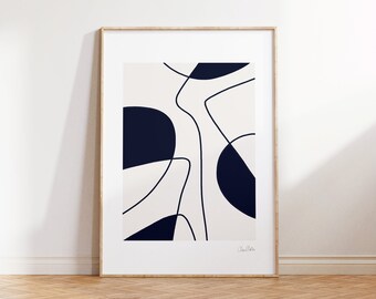 Blue Abstract Art by Anna Martine | Geometric Wall Poster | Minimalist Wall Print