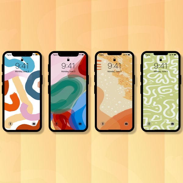 4-Pack Colorful Wallpaper by Anna Martine | Abstract Phone Wallpaper | Colorful Phone Background