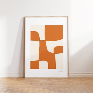 Orange & Beige Geometric Art by Anna Martine | Abstract Wall Print | Modern Wall Poster