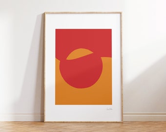 Arte rojo anaranjado de Anna Martine, Póster de pared mínimo, Impresión moderna abstracta