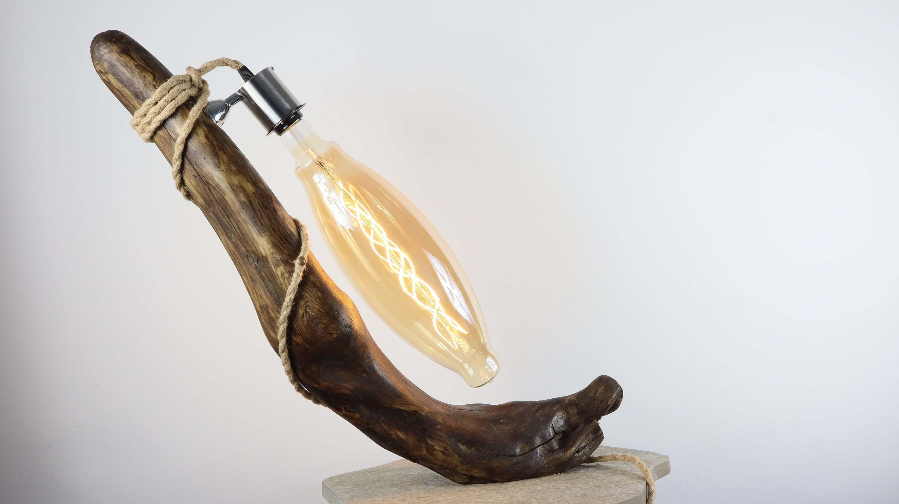 Lampes Bois Flotté - Corde Élégance