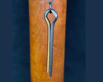 Upcycled necklace  II  Vintage cotter pin on chain [industrial jewelry]