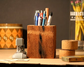 Desk Pencil Cup from 150+ yr old Salvaged Lumber