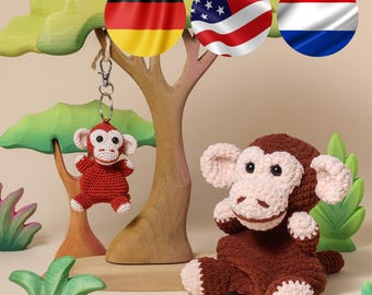 Snuggle Monkey Crochet Pattern Amigurumi PDF Tutorial
