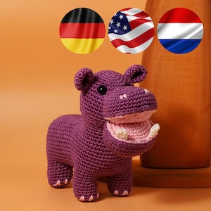 Hippo Nolan Crochet Pattern Amigurumi PDF Tutorial