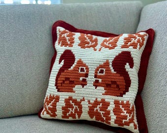 Fall Pillow Overlay Mosaic Crochet Pattern - PDF tutorial