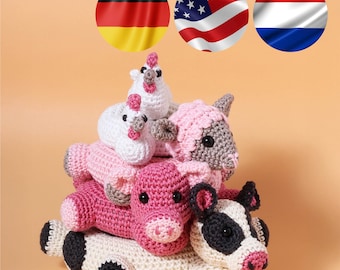Ringstacker Farm Friends Crochet Pattern Amigurumi PDF Tutorial