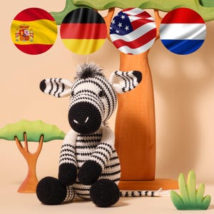 Crochet PATTERN Zebra Amigurumi PDF tutorial - Lizzy the Zebra