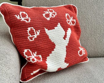 Cat Pillow Overlay Mosaic Crochet Pattern - PDF tutorial