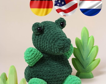 Snuggle Crocodile Kiki Crochet Pattern Amigurumi PDF Tutorial