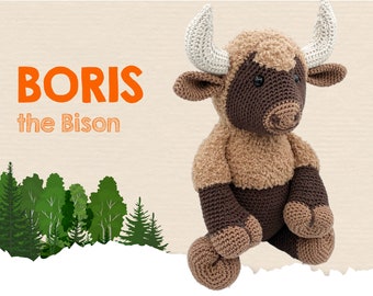 Amigurumi Crochet Pattern Bison PDF tutorial: Boris the Bison