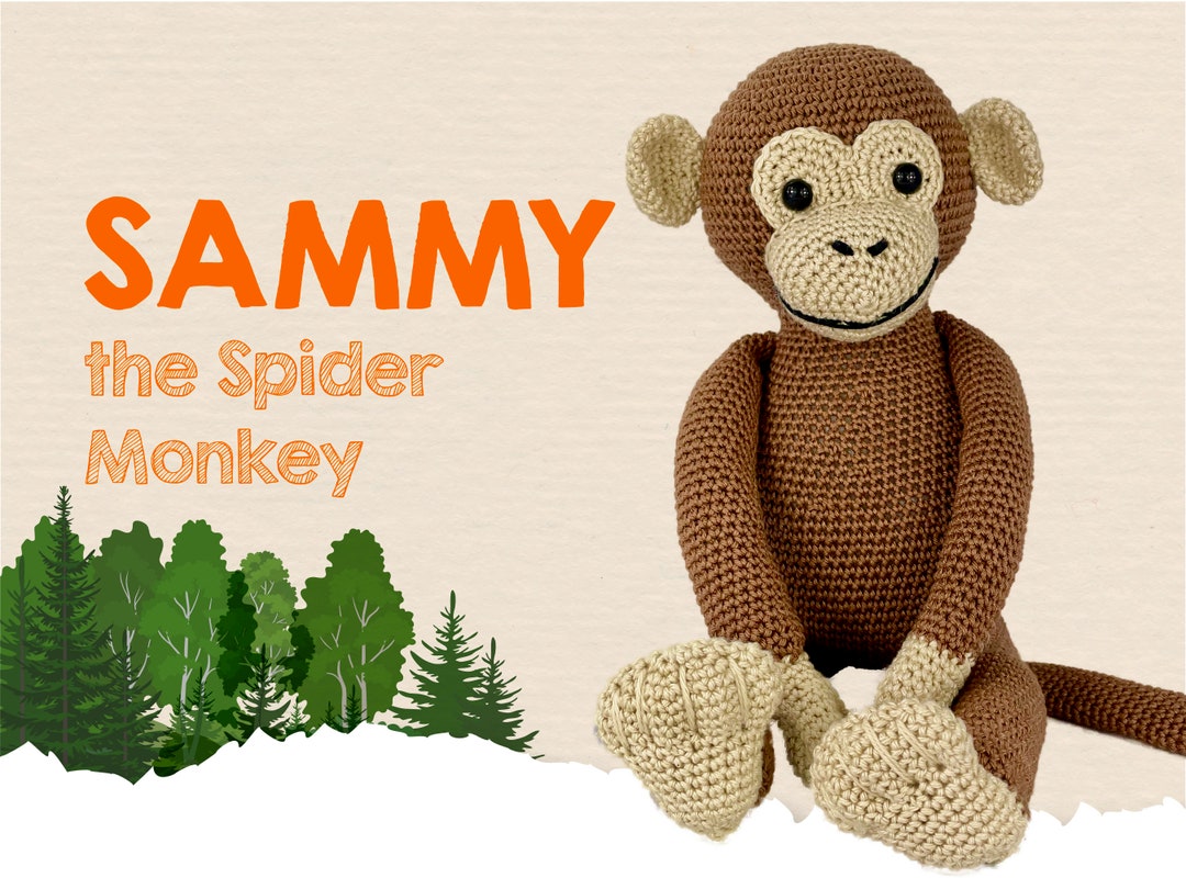 Amigurumi Crochet Pattern Monkey Cotton Yarn PDF Tutorial: Sammy