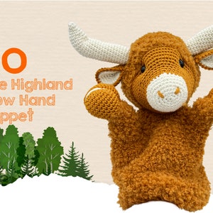 Highland Kuh Handpuppe Häkelanleitung: Amigurumi PDF Tutorial