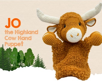 Crochet Highland Cow Hand Puppet Pattern: Amigurumi PDF Tutorial