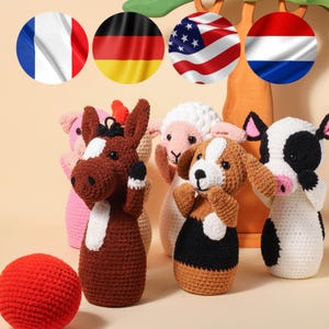Crochet Farm Animal Bowling Game PATTERN: Amigurumi PDF Tutorial