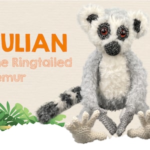 Amigurumi Crochet Pattern Monkey + FREE baobab tree pattern PDF tutorial: Julian the Ringtailed Lemur