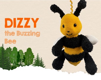 Patrón Amigurumi Crochet Abeja Tutorial PDF: Caja Sonajero Dizzy la Abeja