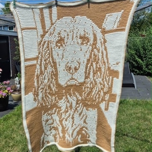 Cocker Spaniel Blanket Overlay Mosaic Crochet Pattern - PDF tutorial