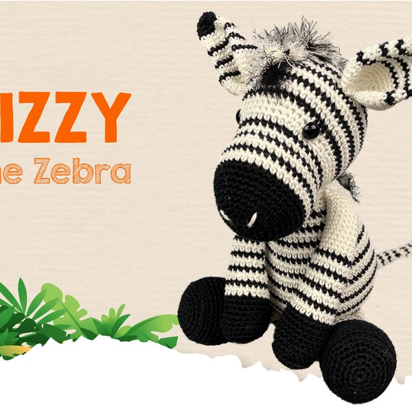 Tutoriel PDF Amigurumi Zèbre au crochet - Lizzy le zèbre