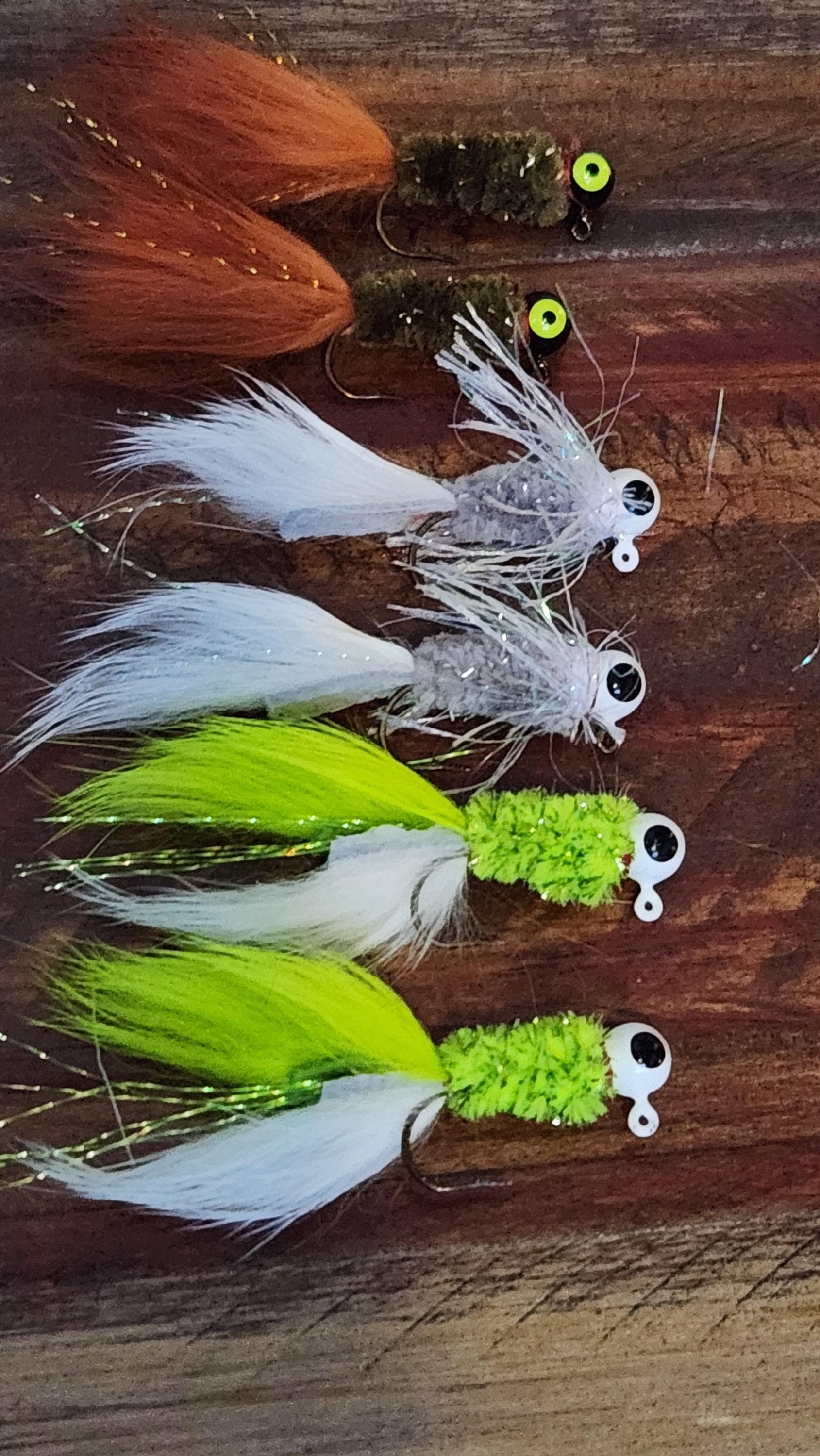 Variety 6 pack of Crappie Jigs. Quality, Durable, breathable, proven patterns.