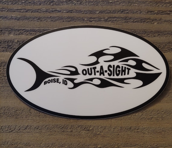 Fishing Stickers. Out-a-sight Apparel Logo Stickers 