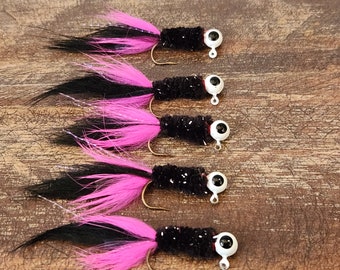 Crappie Jig 4 pack Black and Pink "Slab Slammer"