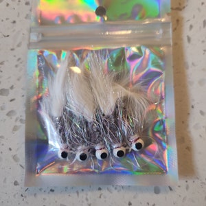 5 Pack Hand Tied Crappie Jigs Grey, Flash, 1/8 and 1/16 Ounce. Custom ...