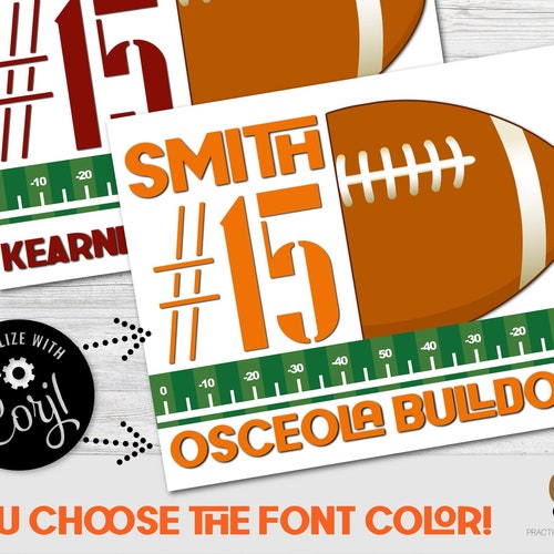 Football Player Half Ball Pep Sign Customizable Pep Rally Etsy