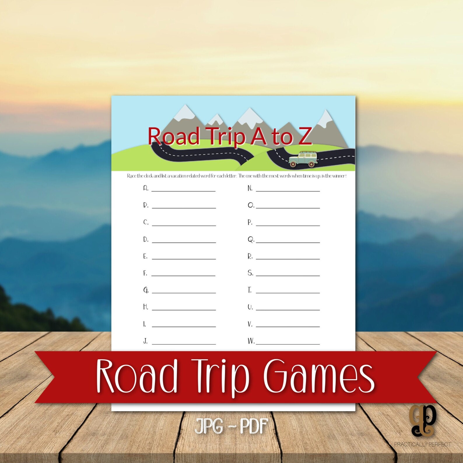 Printable Car Game Road Trip Printable Game A to Z - Etsy