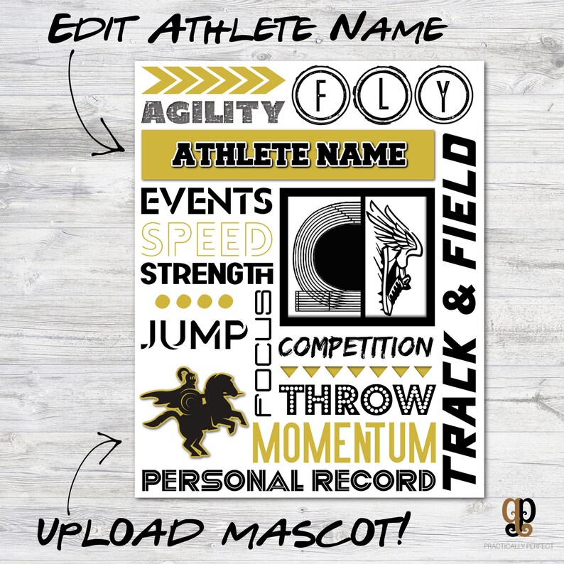 Track and Field Collage Locker Sign Track and Field Terms Etsy