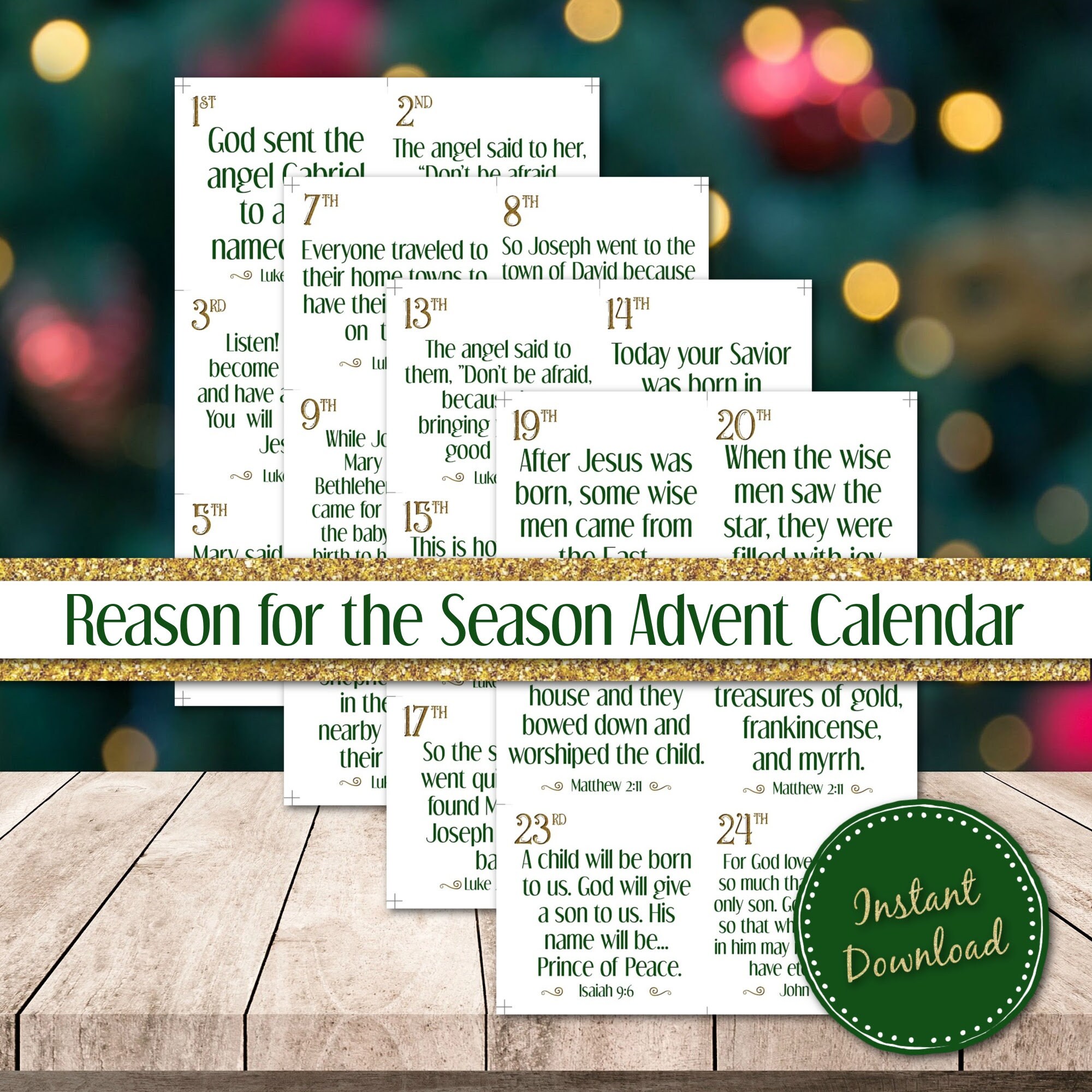 Reason for the Season Advent Calendar Nativity Story - Etsy