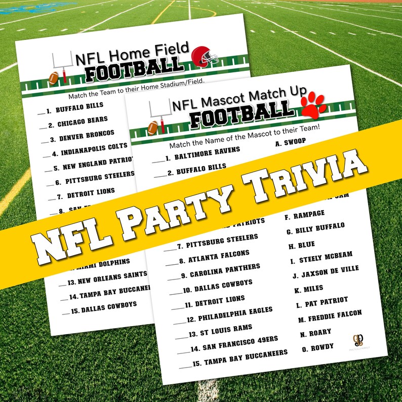 NFL Trivia Games NFL Stadium Match up Trivia NFL Mascot Etsy