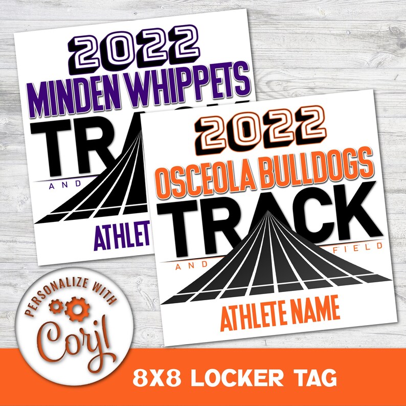2022 Track and Field Locker Tag Track Locker Decoration Etsy