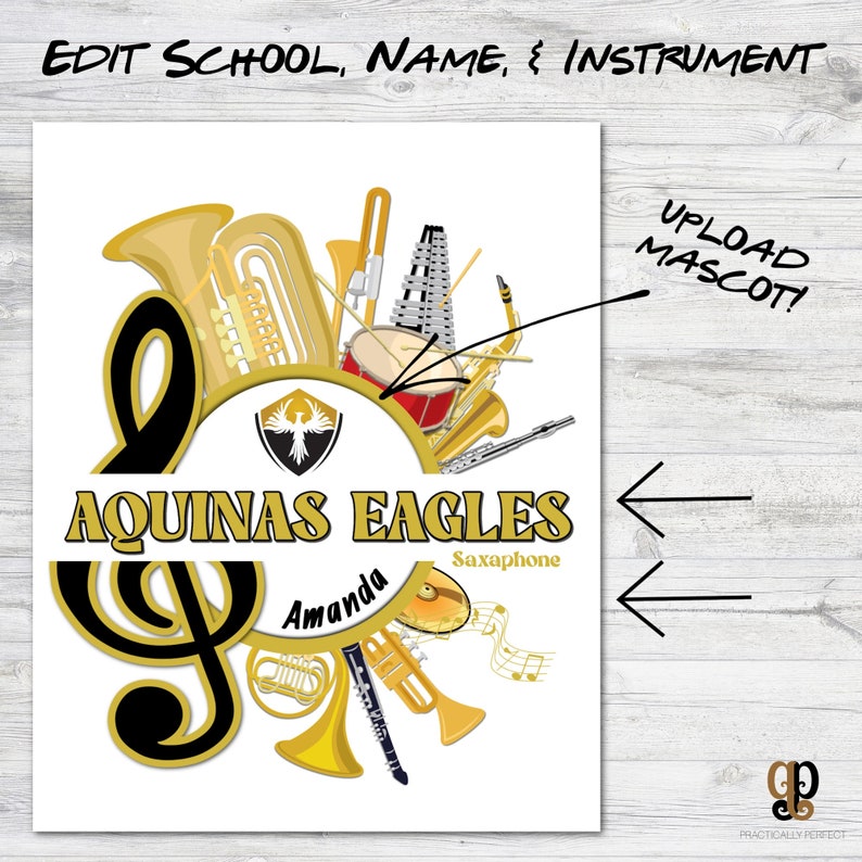 Marching Band Locker Tag Band Locker Decoration Instrument Etsy