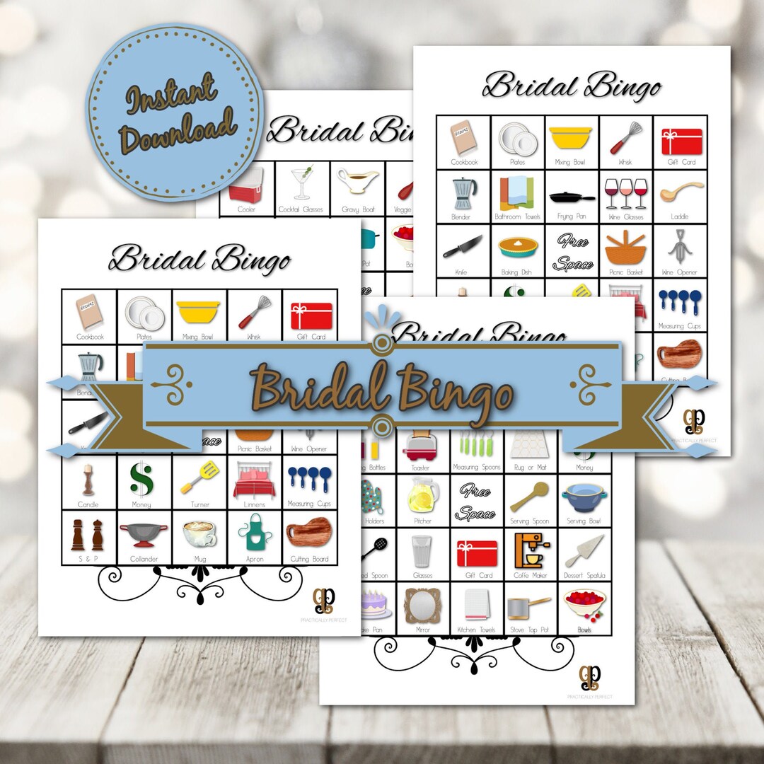 Bridal Shower Bingo Printable Game Printable Wedding Shower - Etsy