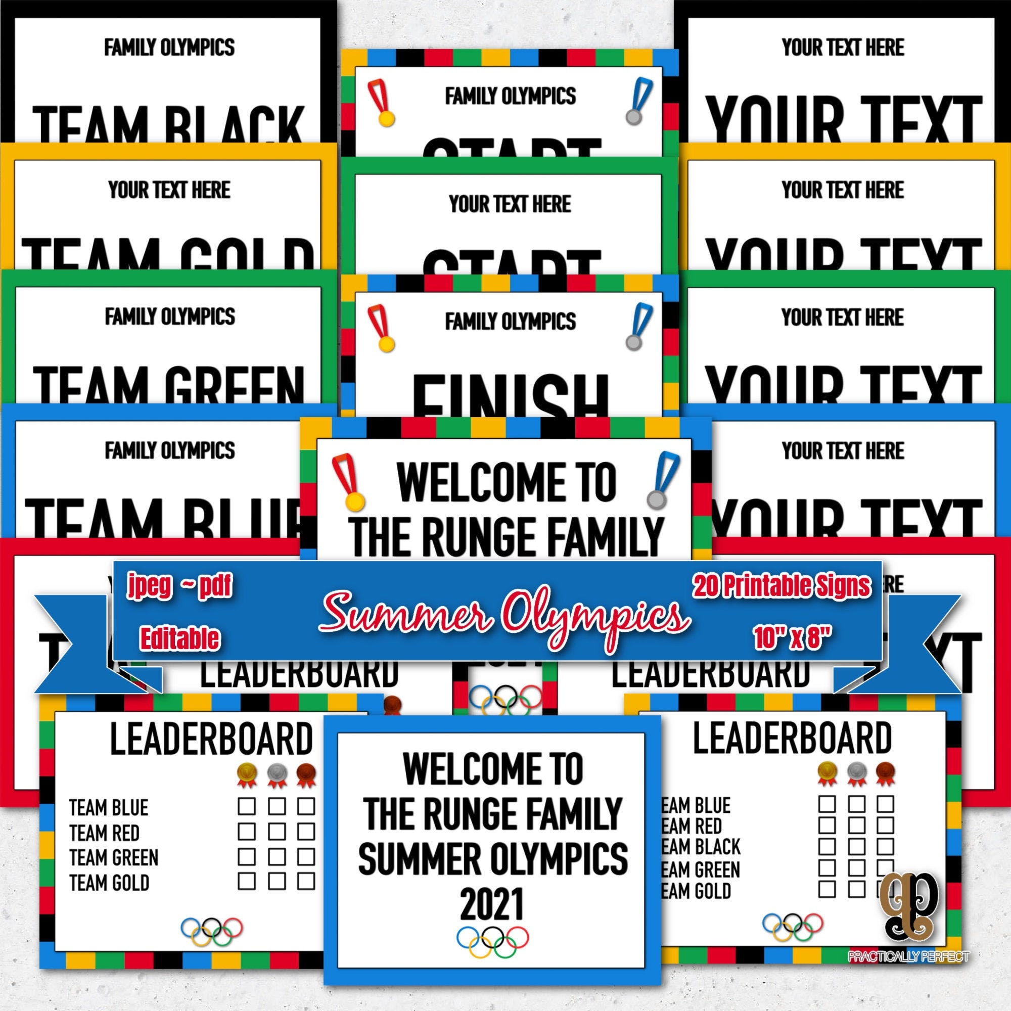 Summer Olympics Leaderboard & Team Sign Set Minute to Win It Etsy Canada