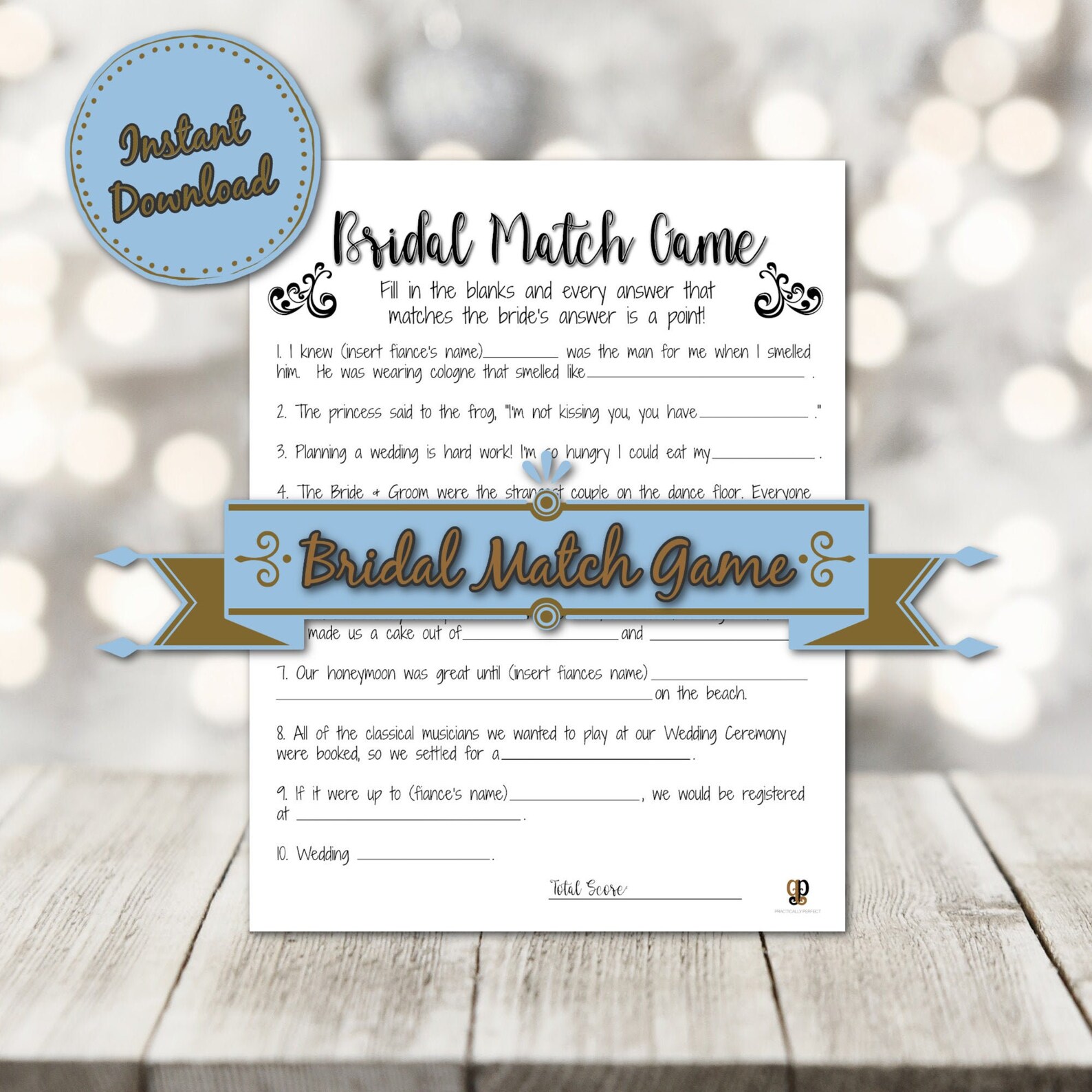 Bridal Match Game Printable Bridal Shower Games Instant Etsy