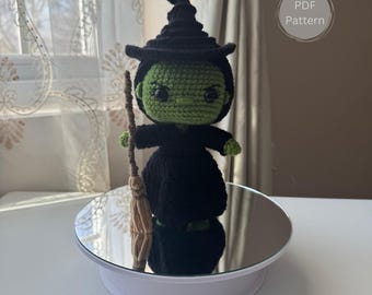 Wicked Inspired Crochet Pattern: Elphaba The Wicked Witch | PDF Amigurumi ENGLISH Pattern ONLY | SlipxKnots Exclusive