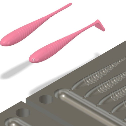 Digital File Mold Fishing Lure Softbait Mold 3D STL STEP Etsy