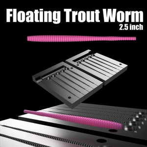 Digital file: Mold &quot;Floating Trout Worm 2.5 inch&quot; lure. 3D STL, STEP file for cnc and 3D print