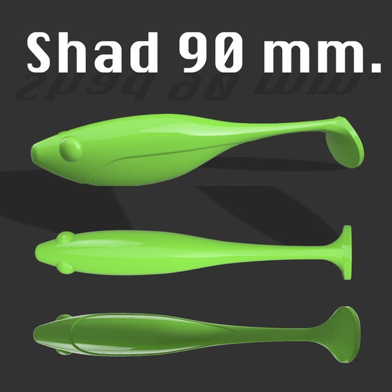 Digital file: Mold Shad 90 mm. 3D STL, STEP file for CNC and 3D print