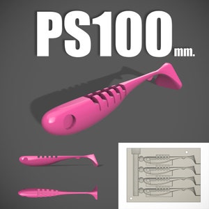 Digital file: Mold &quot;PS 100 mm&quot; lure. 3D STL, STEP file for cnc and 3D print