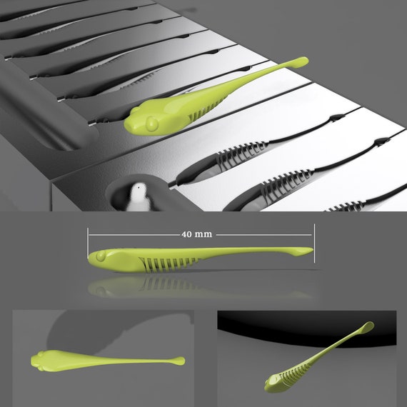 cnc files for fishing lure molds Digital file: Mold Fishing lure Softbait mold 3D STL, STEP file for CNC and  3D Print