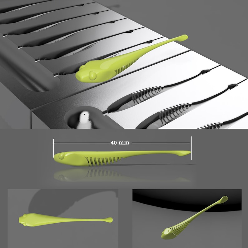 Mold Fishing lure Softbait mold 3D STL STEP file for CNC and Etsy