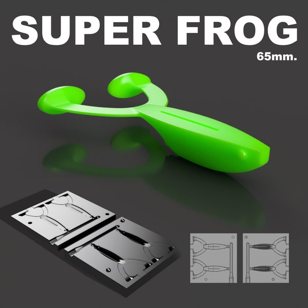 Digital file: Mold Super Frog 65 mm. 3D STL, STEP file for CNC and 3D print