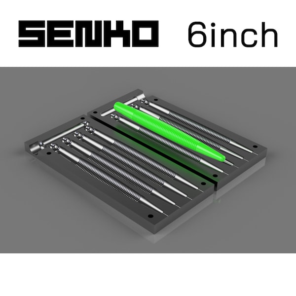 Digital file: Mold "Senko 6 inch" lure. 3D STL, STEP file for cnc and 3D print