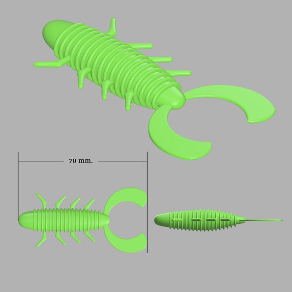 Fishing Lure Softbait Mold: 3D STL, STEP File (Digital Download) Fishing Lure Softbait Mold: 3D STL, STEP File (Digital Download)